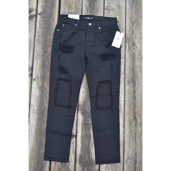 NWT 7 FOR ALL MANKIND | Black Josefina Jeans | Sz. 24 - Picture 4 of 7
